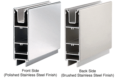 C.R. Laurence CRL Sample of a 6&quot; Square Sidelite Rail in Brushed and Polished Stainless - 9&quot; Long | SR6S9S