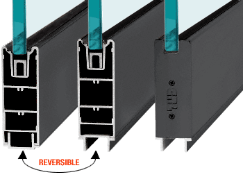 C.R. Laurence CRL Black Anodized 6&quot; Custom Length Square Sidelite Rail for 3/4&quot; Glass | SR6SBL34CL