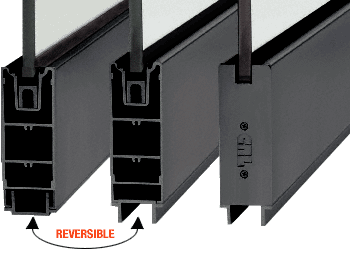 C.R. Laurence CRL Black 6&quot; Custom Length Square Sidelite Rail for 3/8&quot; and 1/2&quot; Glass | SR6SBL3812CL