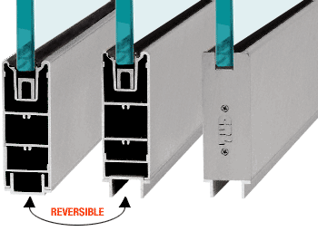 C.R. Laurence CRL Brushed Stainless 6&quot; Custom Length Square Sidelite Rail for 3/4&quot; Glass | SR6SBS34CL