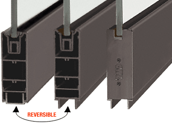C.R. Laurence CRL Duranodic Bronze 6&quot; Custom Length Square Sidelite Rail for 3/8&quot; and 1/2&quot; Glass | SR6SDU3812CL