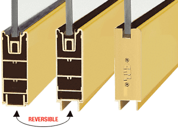 C.R. Laurence CRL Polished Brass 6&quot; Custom Length Square Sidelite Rail for 3/8&quot; and 1/2&quot; Glass | SR6SPB3812CL