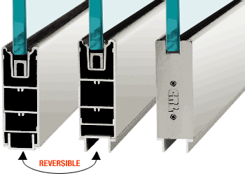 C.R. Laurence CRL Polished Stainless 6&quot; Custom Length Square Sidelite Rail for 3/4&quot; Glass | SR6SPS34CL