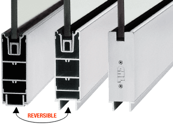C.R. Laurence CRL 120&quot; Polished Stainless Steel 6&quot; Square Sidelite Rails | SR6SPS3812SL
