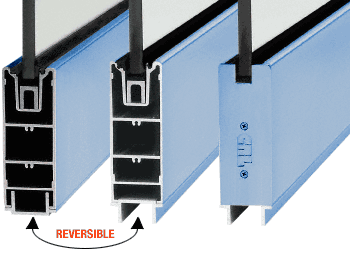 C.R. Laurence CRL Custom Color 6&quot; Custom Length Square Sidelite Rail for 3/8&quot; and 1/2&quot; Glass | SR6SPT3812CL