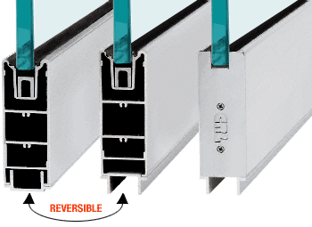 C.R. Laurence CRL Satin Anodized 6&quot; Custom Length Square Sidelite Rail for 3/4&quot; Glass | SR6SSA34CL