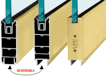 C.R. Laurence CRL Satin Brass 6&quot; Custom Length Square Sidelite Rail for 3/4&quot; Glass | SR6SSB34CL