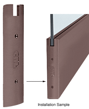 C.R. Laurence CRL Dark Bronze Anodized 10&quot; Square End Cap for Sidelite Rail- 3/4&quot; Glass | SREC10SDU34