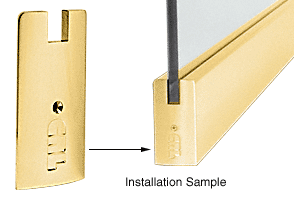 C.R. Laurence CRL Polished Brass 4&quot; Square End Cap for Sidelite Rails | SREC4SPB