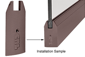 C.R. Laurence CRL Duranodic Bronze 4&quot; Tapered End Cap for Wedge-Lock Sidelite Rails and 3/4&quot; Glass | SREC4TDU34