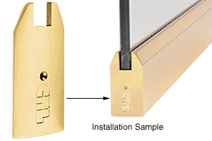 C.R. Laurence CRL Polished Brass 4&quot; Tapered End Cap for Wedge-Lock Sidelite Rails and 3/4&quot; Glass | SREC4TPB34