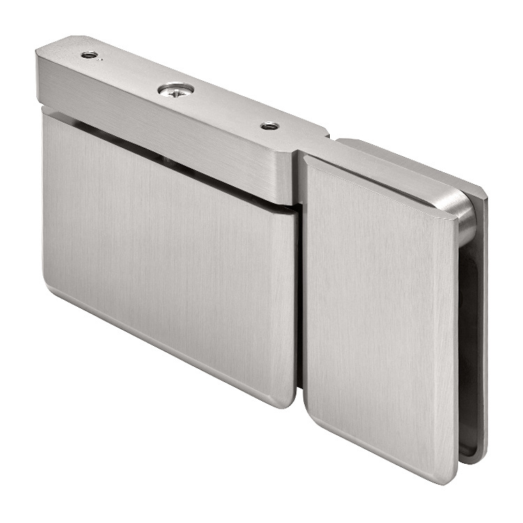 CRL Brushed Nickel Senior Prima Top and Bottom Mount Pivot Hinge with U-Clamp | SRPPH07BN