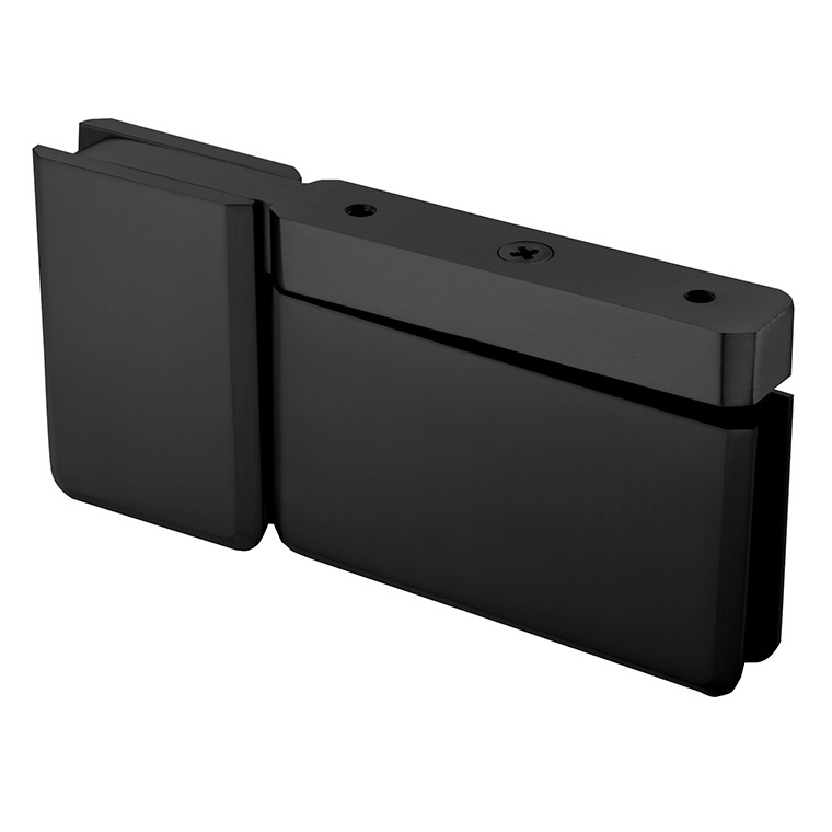 CRL Matte Black Senior Prima Top and Bottom Mount Pivot Hinge with U-Clamp | SRPPH07MBL