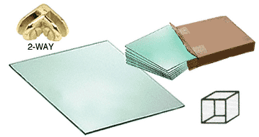 C.R. Laurence CRL 1 Cube Single Sided Tempered Glass Displayer with Brass Connectors | SS11BR