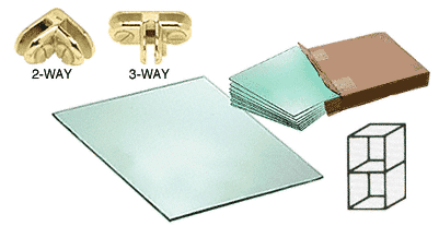 C.R. Laurence CRL 2 Cube Single Sided Tempered Glass Displayer with Brass Connectors | SS12BR