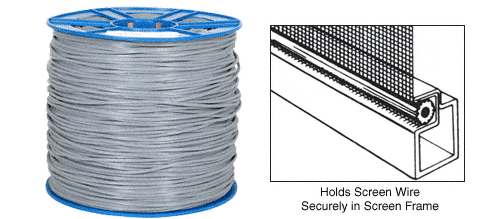.185&quot; Gray Screen Retainer Spline, Serrated, Bulk 15 Pound Roll | SS185B | SS185B