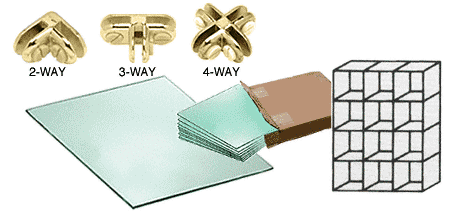 C.R. Laurence CRL 12 Cube Single Sided Tempered Glass Displayer with Brass Connectors | SS34BR