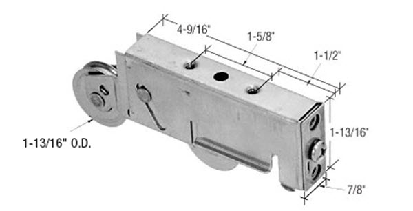 1-1/2&quot; Stainless Steel Ball Bearing Tandem Sliding Glass Door Roller With 1-1/4&quot; Wide Housing | SS4600