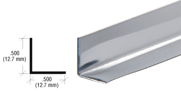 C.R. Laurence CRL 1/2&quot; Stainless Steel L-Angle - Pack of 10 - 12 ft Long | SS964