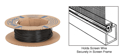 C.R. Laurence CRL .170&quot; Black Screen Retainer Spline - 100 ft Roll | SSBL170C