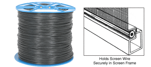 .220&quot; Black Screen Retainer Spline, Serrated, Bulk 15 Lb Roll | SSBL220B | SSBL220B