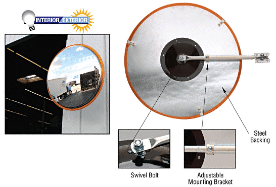 C.R. Laurence CRL 19.5&quot; Stainless Steel Convex Mirror | SSC19