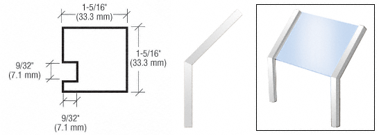 C.R. Laurence CRL Brite Anodized Sculptured Series Custom Size Self-Service Sneeze Guard | SSG20BA