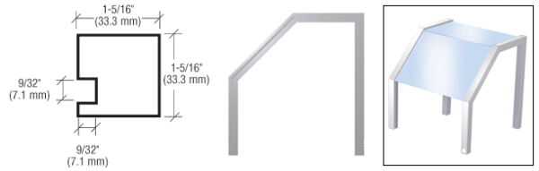 C.R. Laurence CRL Brite Anodized Sculptured Series Custom Size Top-Shelf Sneeze Guard | SSG25BA