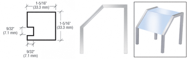 C.R. Laurence CRL Satin Anodized Sculptured Series Custom Size Top-Shelf Sneeze Guard | SSG25SA
