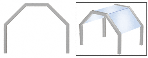 C.R. Laurence CRL Satin Anodized Sculptured Series Custom Size Double Self-Service Sneeze Guard | SSG30SA