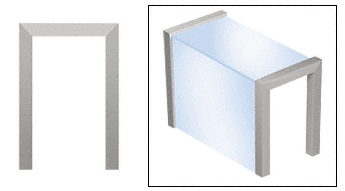 C.R. Laurence CRL Satin Anodized Sculptured Series Custom Size Front-Enclosed Sneeze Guard | SSG35SA