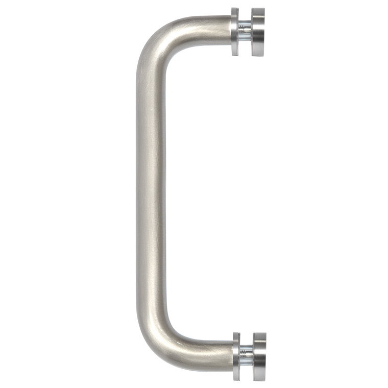 CRL Brushed Nickel 8&quot; Single-Sided Solid Brass 3/4&quot; Diameter Pull Handle with Metal Washers | SSP8BN