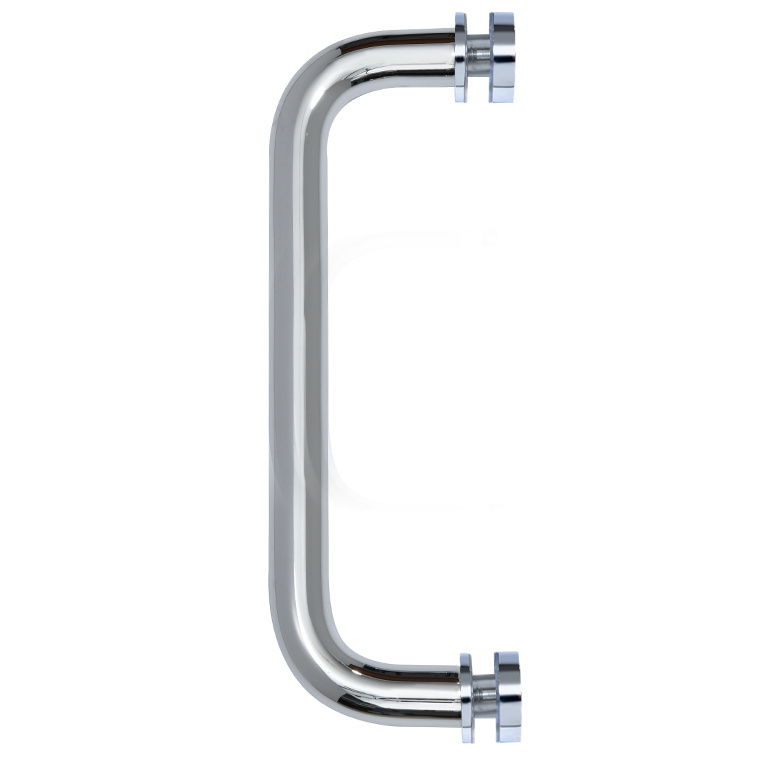 CRL Polished Chrome 8&quot; Single-Sided Solid Brass 3/4&quot; Diameter Pull Handle with Metal Washers | SSP8CH