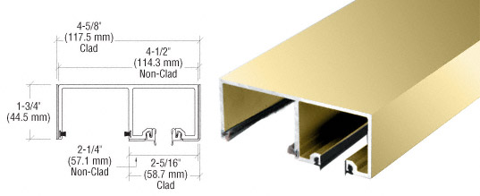 C.R. Laurence CRL Polished Brass SSR Top Track - 10 Ft. Long | SSR1TTPB