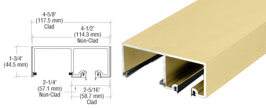 C.R. Laurence CRL Satin Brass SSR Top Track - 10 Ft. Long | SSR1TTSB