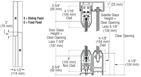 C.R. Laurence CRL XO/OX Satin Anodized SSR Bottom Rolling Sliding Door System | SSR2CSA