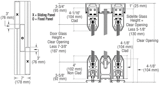 C.R. Laurence CRL XOX Dark Bronze Anodized SSR Bottom Rolling Sliding Door System | SSR3DDU