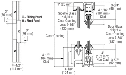 C.R. Laurence CRL OXO Satin Brass SSR Bottom Rolling Sliding Door System | SSR3ESB