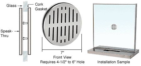 C.R. Laurence CRL 7&quot; Stainless Steel Speak-Thru | SST7