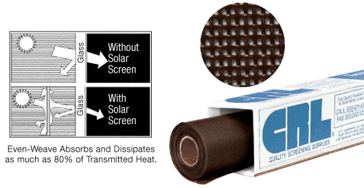 C.R. Laurence CRL 36&quot; x 100 ft Brown Even-Weave Solar Screen Wire - Roll | SSW36BRW