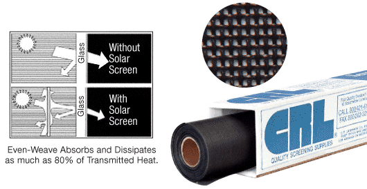C.R. Laurence CRL 60&quot; x 100 ft Black Even-Weave Solar Screen Wire - Roll | SSW60BL