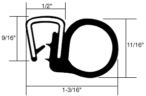 CRL-Automotive CRL Black Bulb Trim Seal - 25 ft Roll | ST36A