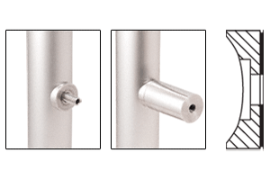 C.R. Laurence CRL Brushed Stainless 1-1/2&quot; Tubing Adapter for 1-1/4&quot; Diameter Standoff | STA112BS
