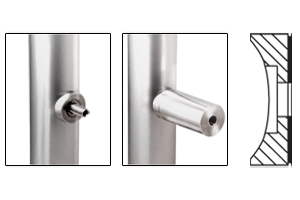 C.R. Laurence CRL Satin Chrome 1-1/2&quot; Tubing Adapter for 1-1/4&quot; Diameter Standoff | STA112SC