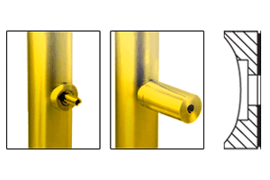 C.R. Laurence CRL Brass 2&quot; Tubing Adapter for 1-1/4&quot; Diameter Standoff | STA2BR
