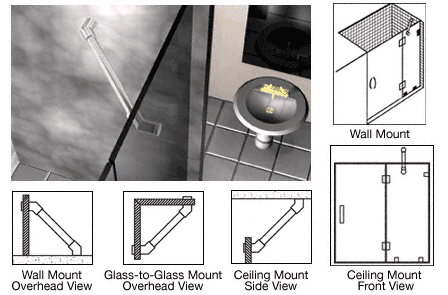 C.R. Laurence CRL Chrome Through-Glass Mounted Support Bar | SUP135CH