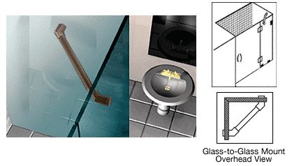 C.R. Laurence CRL Oil Rubbed Bronze Through Glass-to-Glass Mounted Support Bar | SUP135G2G0RB