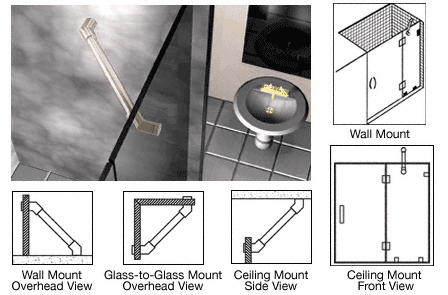 C.R. Laurence CRL Polished  Nickel Through-Glass Mounted Support Bar | SUP135PN