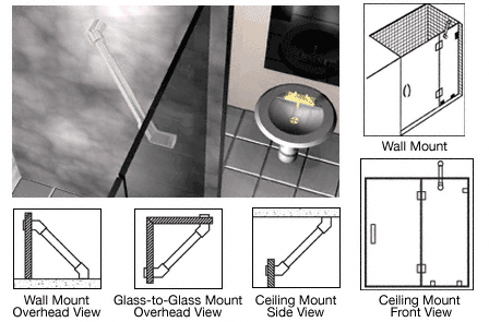 C.R. Laurence CRL Satin Chrome  Support  Through-Glass Mounted Support Bar | SUP135SC