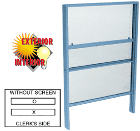 C.R. Laurence CRL Painted Vertical Sliding Service Windows with 1/4&quot; Glass No Screen | SW1014P